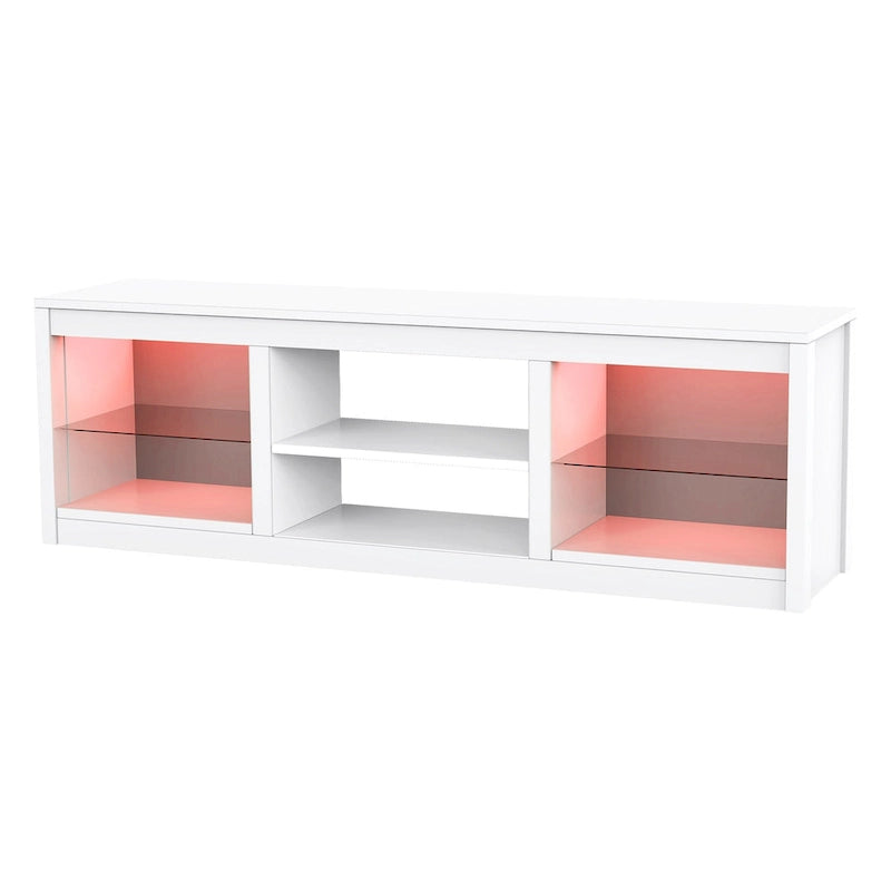 Meuble TV Console Moderne 66" avec LED RGB pour TV jusqu'à 75"
