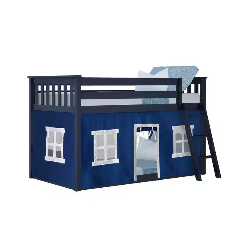 Max & Lily Twin over Twin Low Bunk with Curtains
