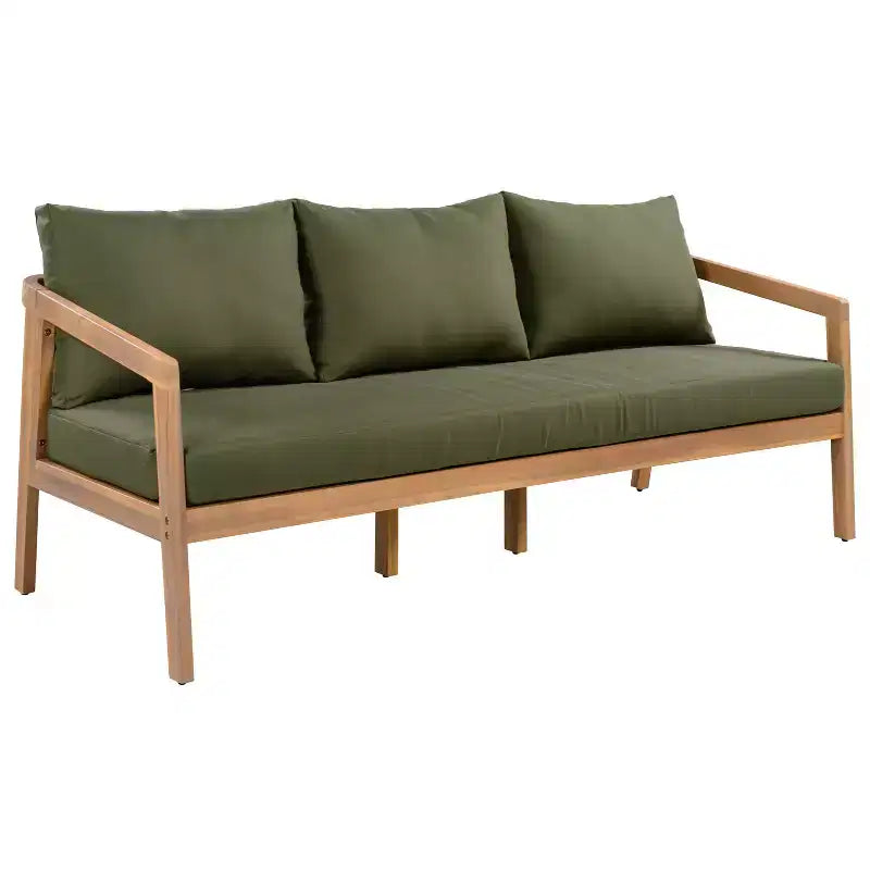 Christopher Knight Home Sunny Modern 5 Piece Acacia Seating Set with Rectangular Slatted Table and 7 Seaters