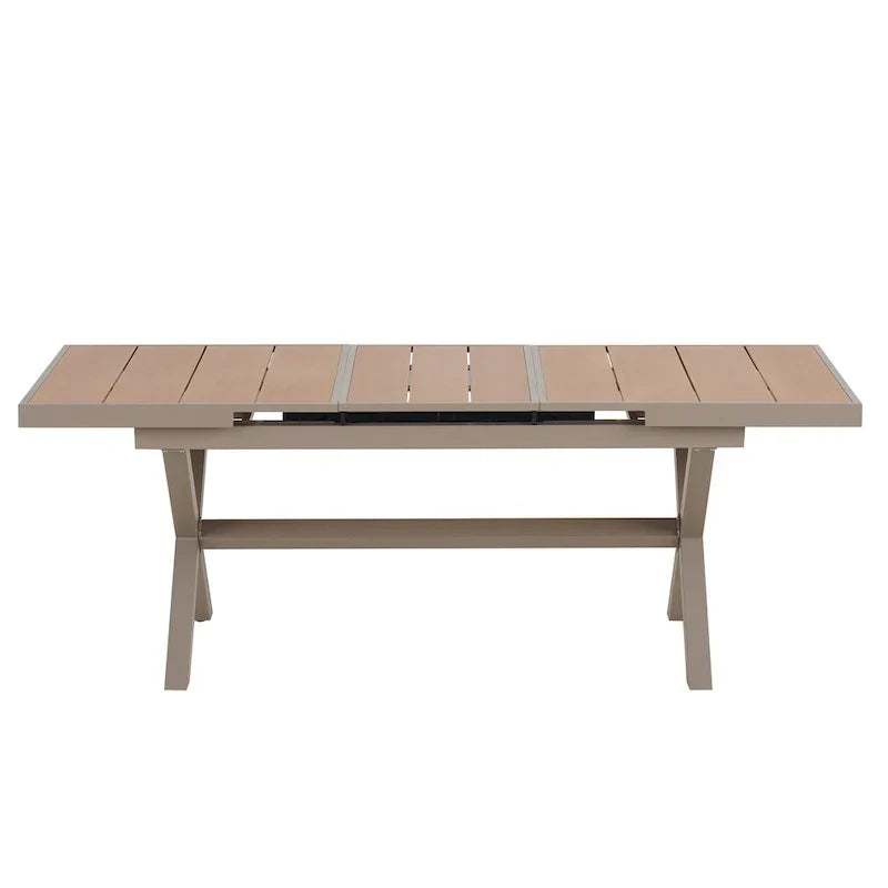 7-Piece Outdoor Extendable Dining Set with Extendable Table and 6 Armrest Chair