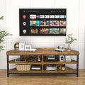 Farmhouse Wood Corner TV Stand with Power Outlet, Space Saving Entertainment Center Media TV Console Table