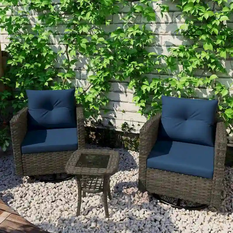 Ensemble de 3 meubles de patio pivotants d'extérieur