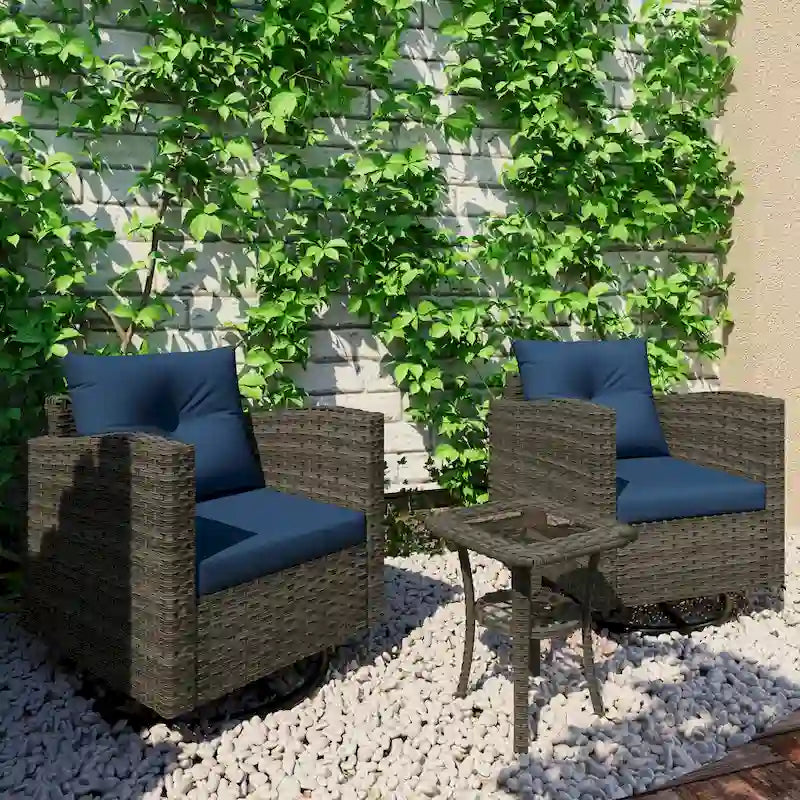 Ensemble de 3 meubles de patio pivotants d'extérieur