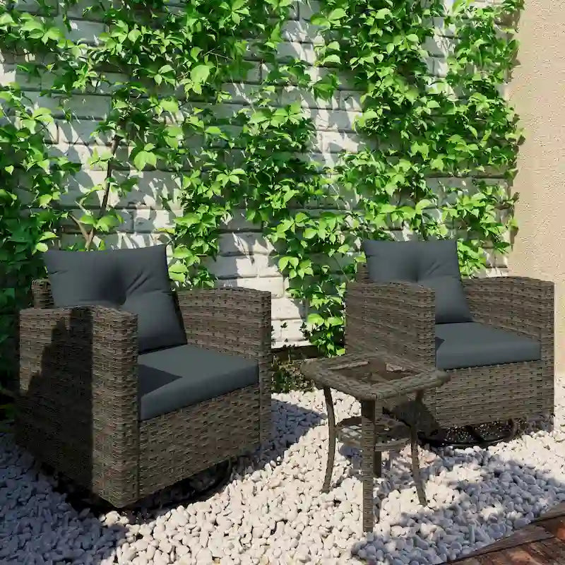 Ensemble de 3 meubles de patio pivotants d'extérieur