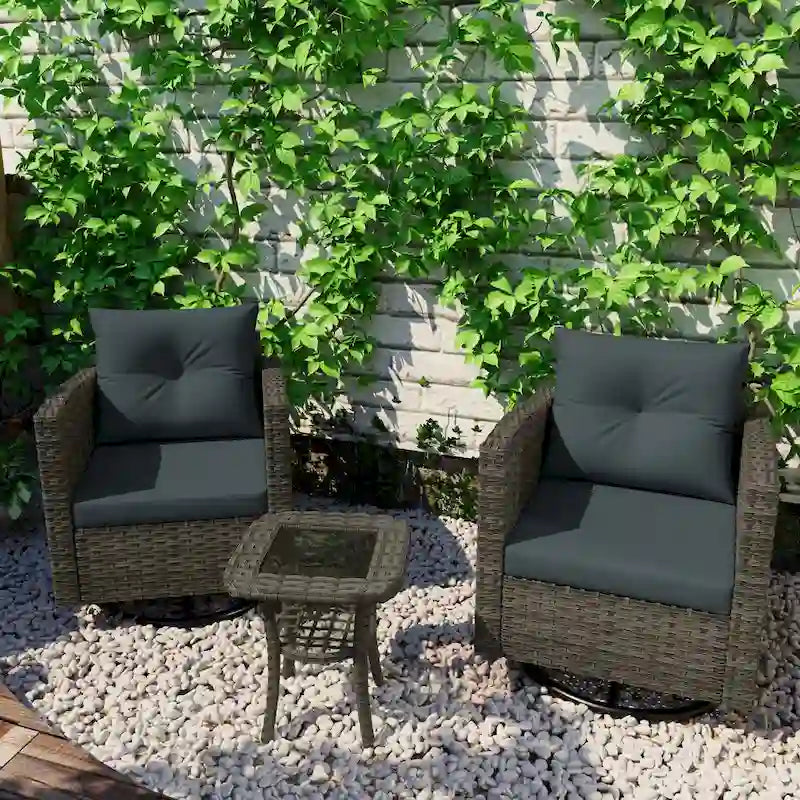 Ensemble de 3 meubles de patio pivotants d'extérieur