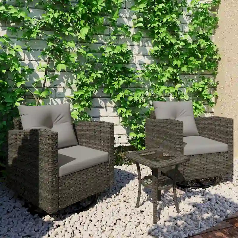 Ensemble de 3 meubles de patio pivotants d'extérieur