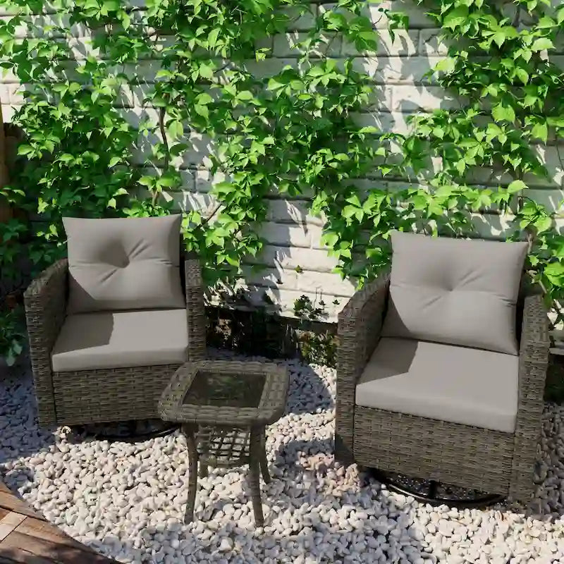 Ensemble de 3 meubles de patio pivotants d'extérieur