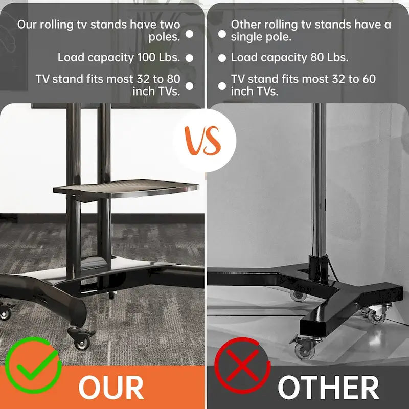 Support TV pivotant universel pour téléviseurs de 32 à 80 pouces, support TV de table réglable en hauteur avec inclinaison, VESA max 600x400mm
