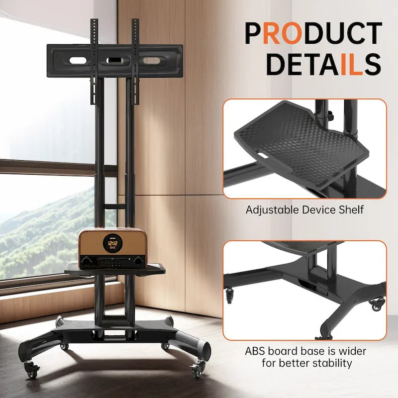 Support TV pivotant universel pour téléviseurs de 32 à 80 pouces, support TV de table réglable en hauteur avec inclinaison, VESA max 600x400mm