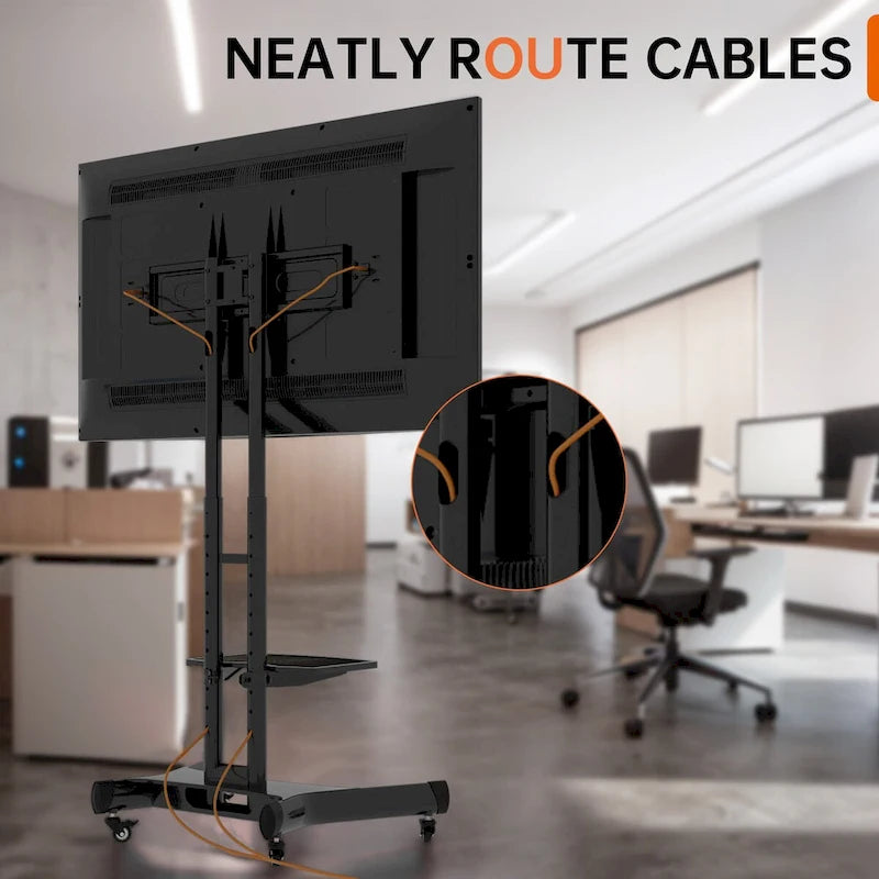Support TV pivotant universel pour téléviseurs de 32 à 80 pouces, support TV de table réglable en hauteur avec inclinaison, VESA max 600x400mm