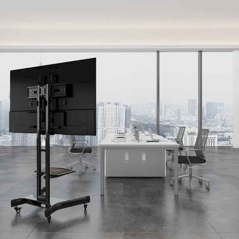 Support TV pivotant universel pour téléviseurs de 32 à 80 pouces, support TV de table réglable en hauteur avec inclinaison, VESA max 600x400mm