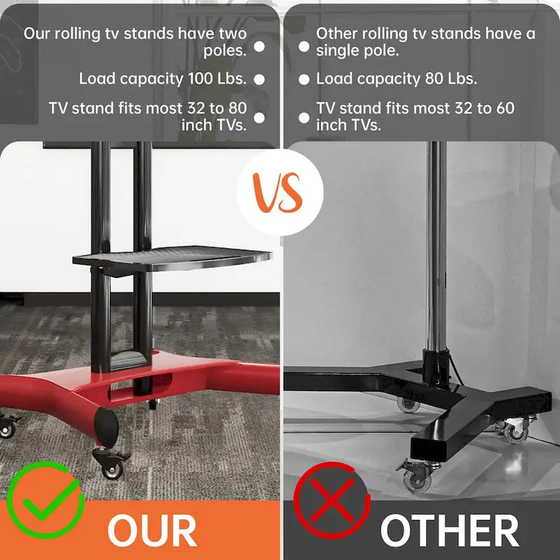 Support TV pivotant universel pour téléviseurs de 32 à 80 pouces, support TV de table réglable en hauteur avec inclinaison, VESA max 600x400mm