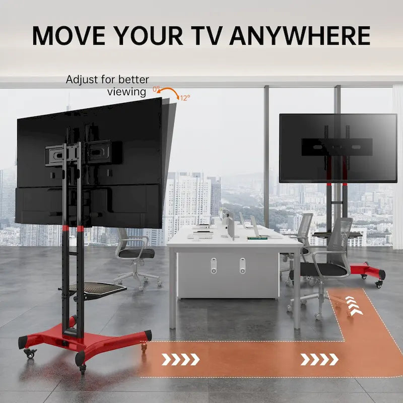 Support TV pivotant universel pour téléviseurs de 32 à 80 pouces, support TV de table réglable en hauteur avec inclinaison, VESA max 600x400mm