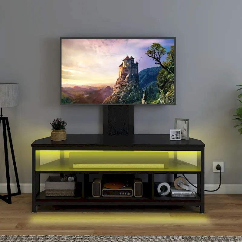 Moasis LED Light TV Stand with Mount, Power Outlet amd USB Port for TVs up to 70