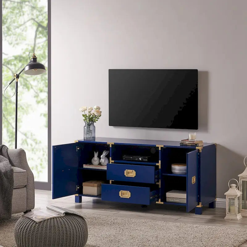 Meuble TV scandinave Meuble bas TV Meuble de salon avec 2 rangements