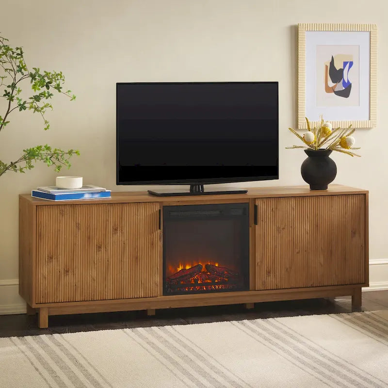 Meuble TV 70 pouces Middlebrook avec foyer électrique