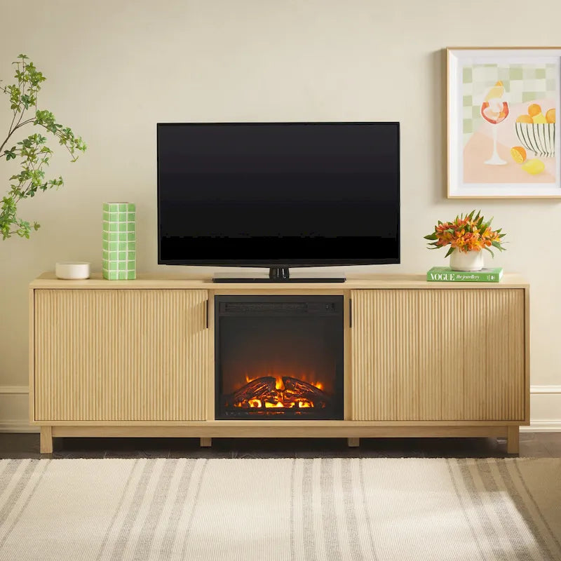 Meuble TV 70 pouces Middlebrook avec foyer électrique