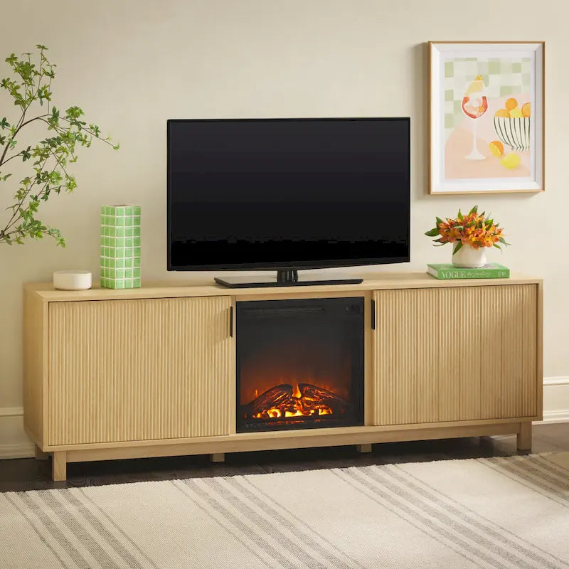 Meuble TV 70 pouces Middlebrook avec foyer électrique