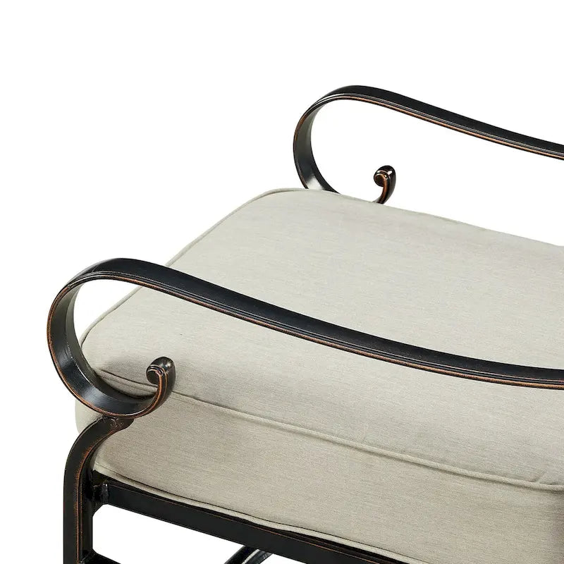 Paire de fauteuils de club pivotants à bascule en aluminium noir avec coussins