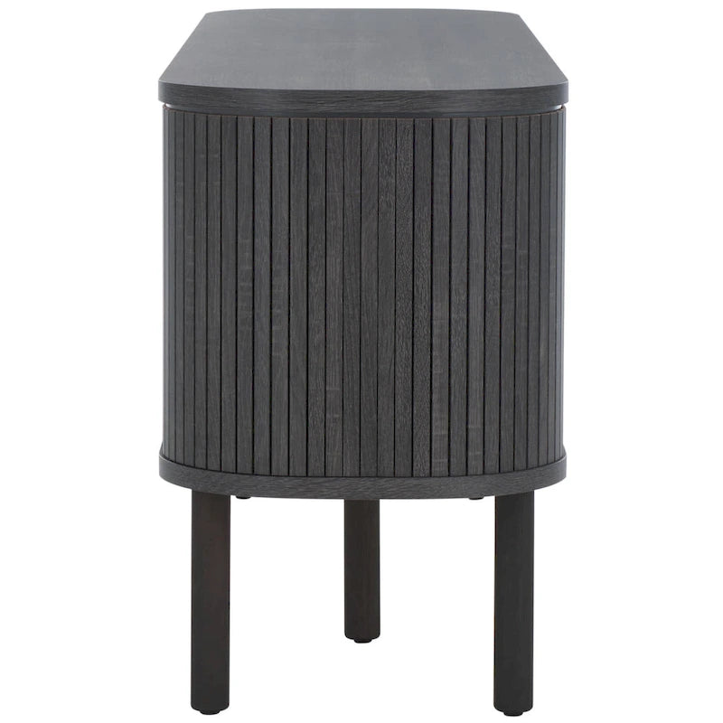 Meuble TV SAFAVIEH Home Tealla avec 2 portes tambour et 1 porte relevable en verre – 59Lx15Px24H