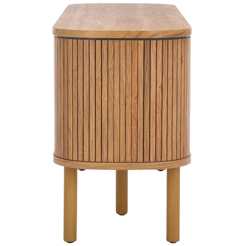 Meuble TV SAFAVIEH Home Tealla avec 2 portes tambour et 1 porte relevable en verre – 59Lx15Px24H