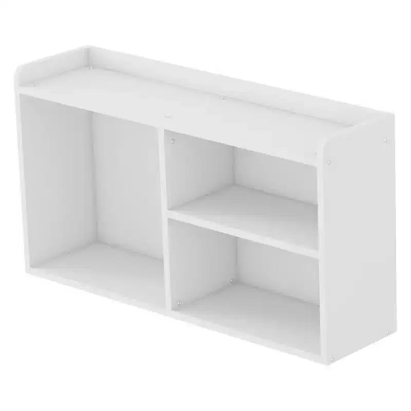 Whisen Twin Size Low Loft Bed Frame for Kids with Slide, Movable Bookshelf Storage, Guardrails, Low Loft Bed Frame