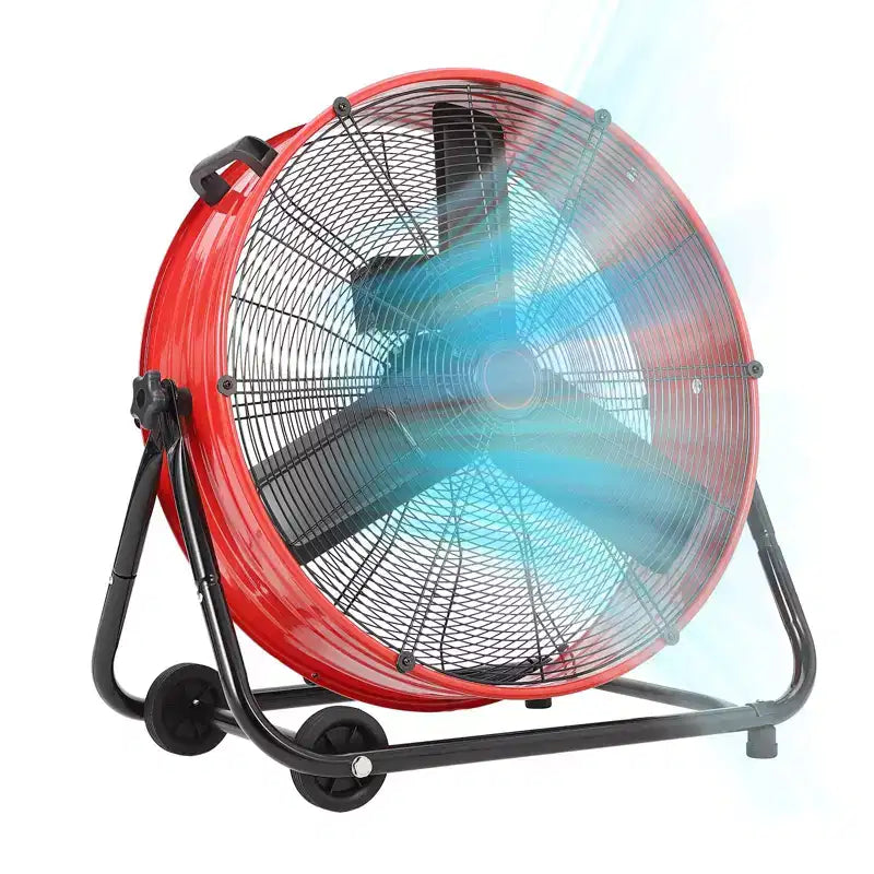 Floor Fan, Industrial Fan - 24 Inch Heavy Duty Drum Fan with 4 Speeds, Metal Air Circulator for Warehouse, Workshop, Garage, Factory, Basement