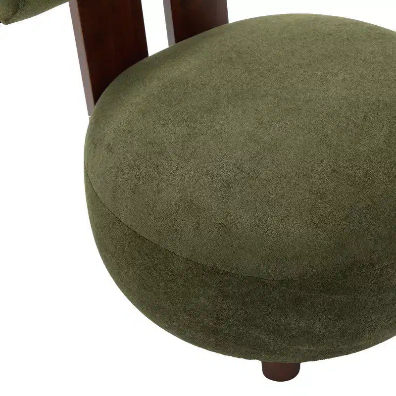 Christopher Knight Home Chariya Modern Rubberwood Velvet Upholstered Sculptural Accent Chair with Cylindrical Backrest