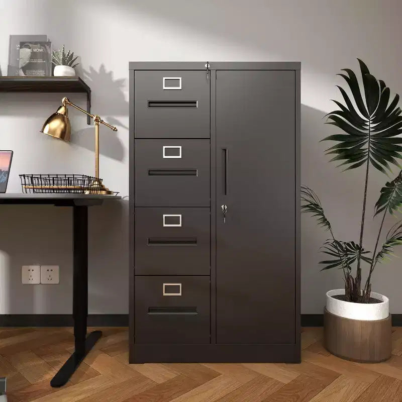 Metal Storage Vertical Filing Cabinet with Lock, Steel File Locker with 4 Drawers