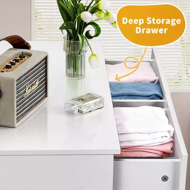 Karl Home 6-Drawer Large Dresser for Bedroom and Chest of Drawers with Sturdy Construction Wood Storage Organizer for Closet In white