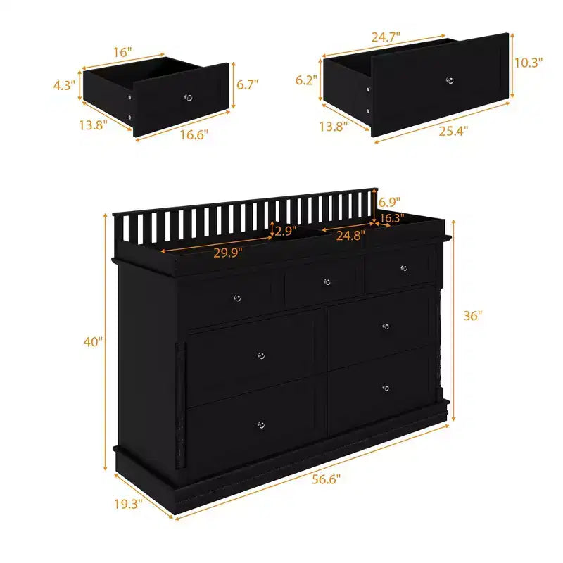 Famapy Versatile Baby Changing Table Dresser: Convertible Design, Spacious Drawers  Grow with Your Little One