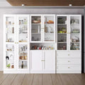 Famapy Combo Glass Doors Display Cabinet Bookshelf Organizer Pantry