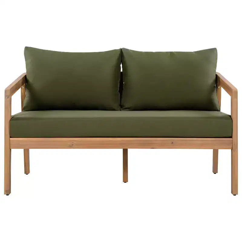 Christopher Knight Home Sunny Modern 5 Piece Acacia Seating Set with Rectangular Slatted Table and 7 Seaters