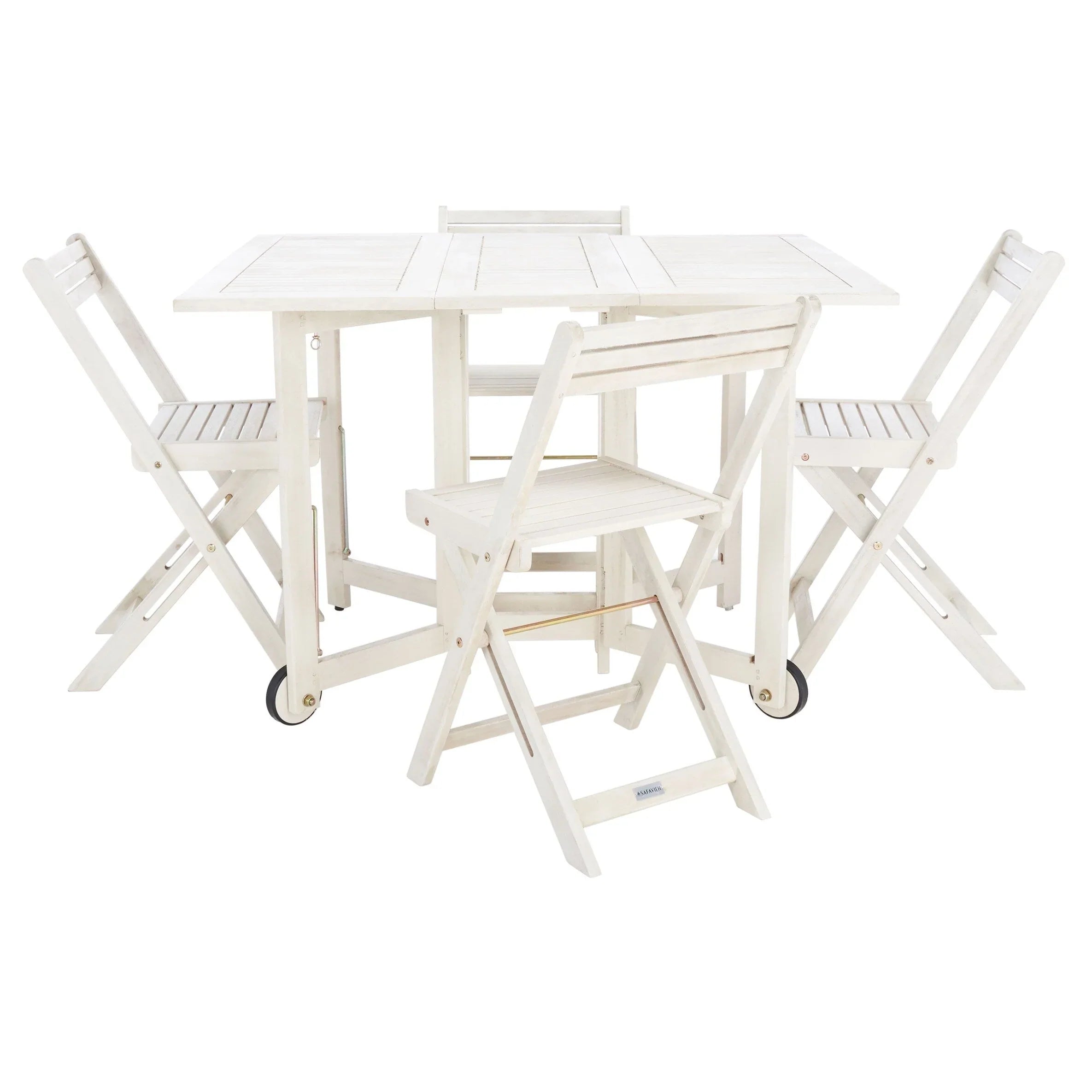 SAFAVIEH Outdoor Brandy 5-Piece Outdoor Dining Table Set - 43Wx35Dx29H