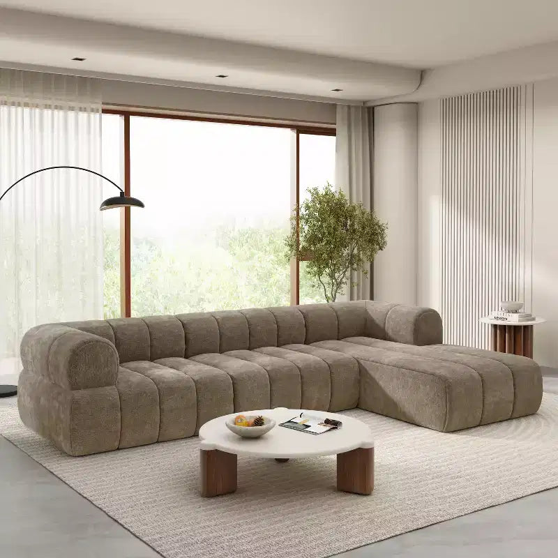Canapé d'angle moderne Christopher Knight Home Keri 122 en mousse haute densité avec dossier bas