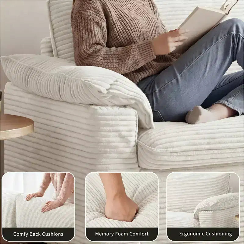 Canapé Dyonery 86 Cloud, assise profonde et accoudoirs larges, cadre robuste, design ergonomique respirant