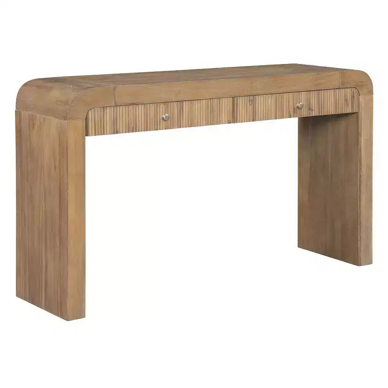 Whisen Rustic Console Table Entryway Table Side Table with Fluted Drawer Front