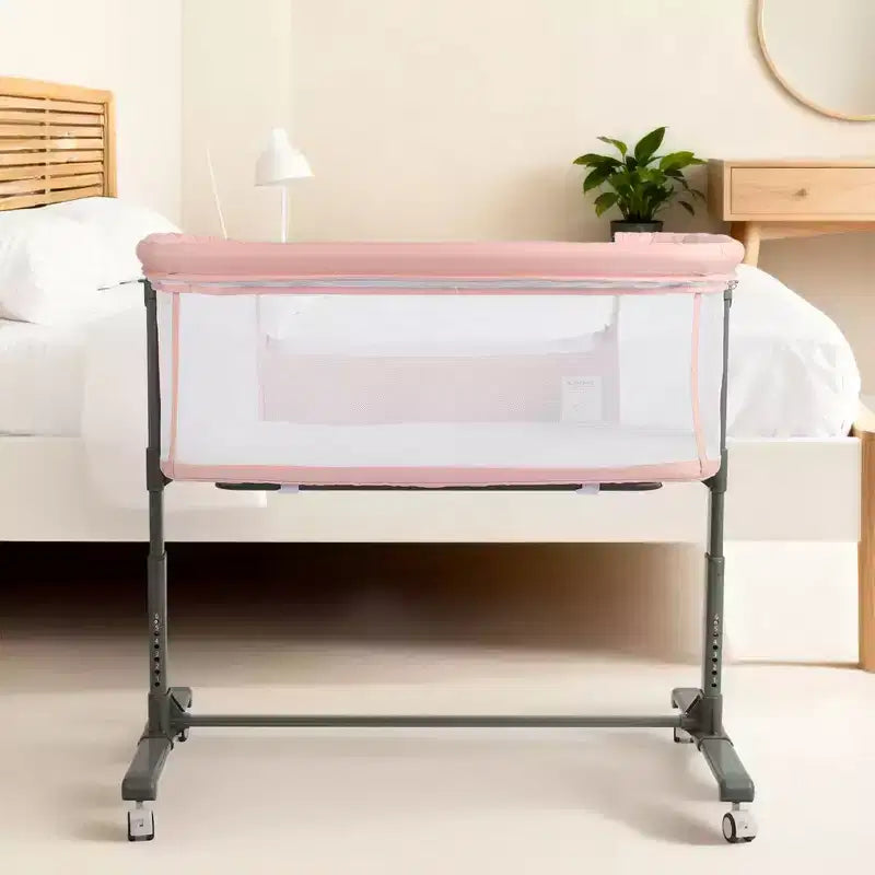Baby Bassinet with Wheels 鈥?Beige / Gray / Pink, Bedside Sleeper, for 1 Baby