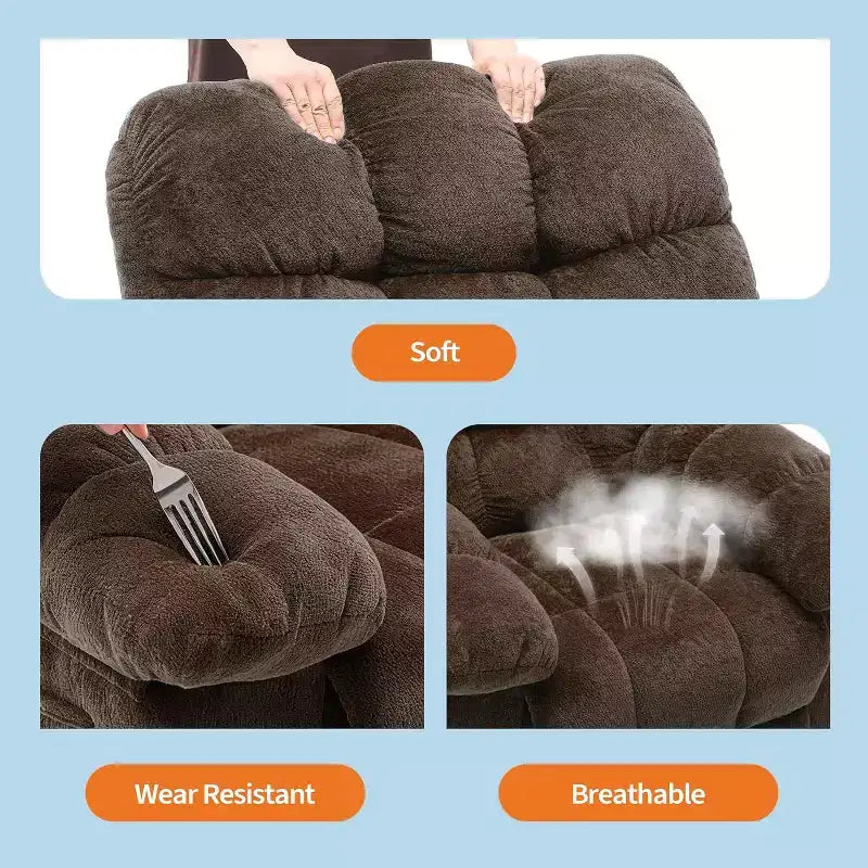 Manual recliner, ergonomic breathable fabric recliner with side pockets, single sofa, suitable for living room bedroom