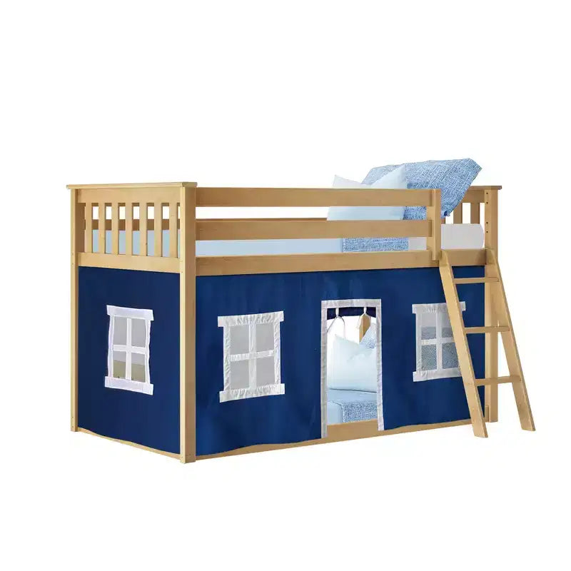 Max & Lily Twin over Twin Low Bunk with Curtains