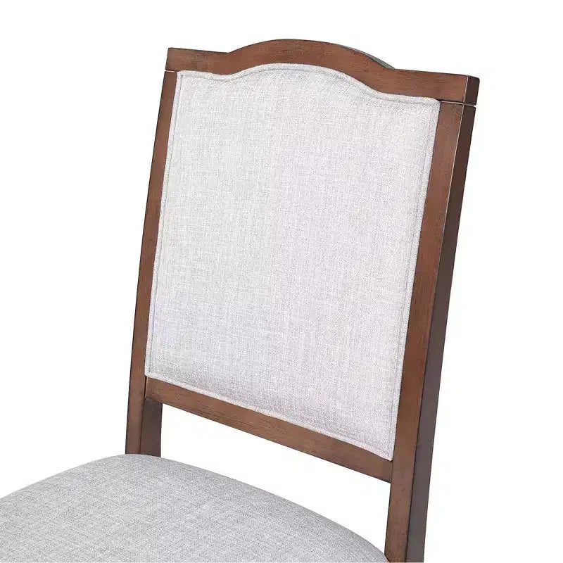 Set of 4 Farmhouse Dining Chairs with High Backs and Upholstered Seating