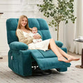 Oversized Recliner Chair for Adults, Manual Swivel Rocker Sofa, Side Pockets & Cup Holders for Big and Tall Persons, Living Room