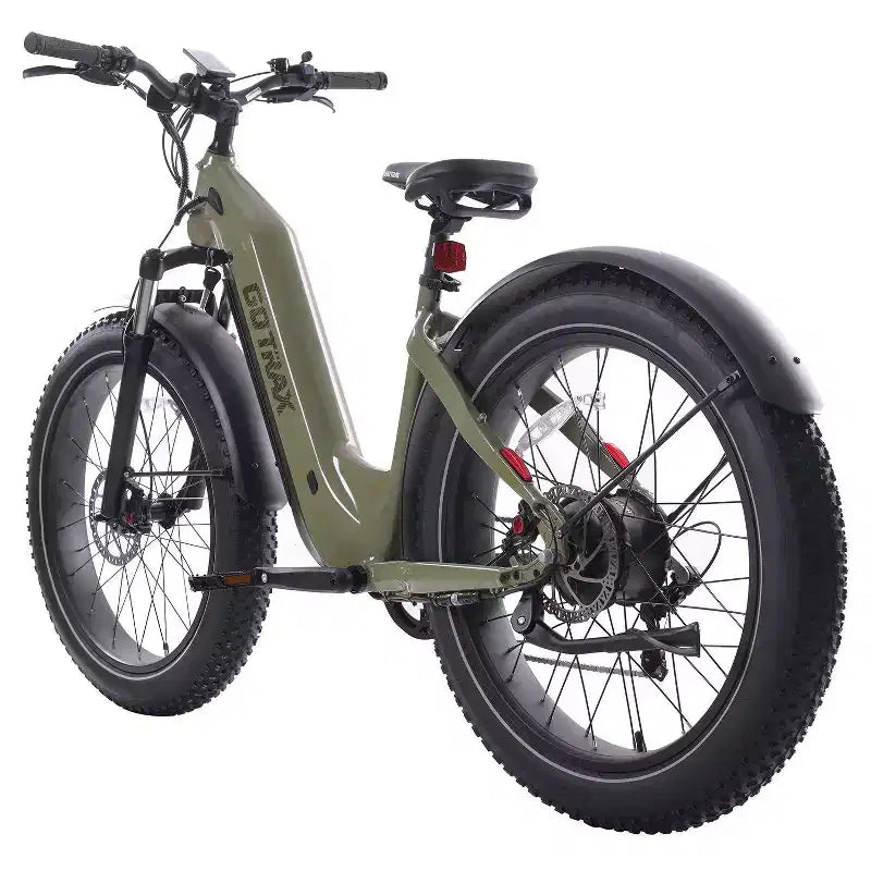 GOTRAX Adult Fat Tire 26 Step Through Electric Hybrid Bike - Green