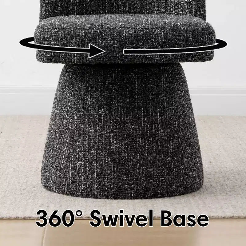 Set of 6 Modern 360 Swivel Armless Dining Chairs with Pedestal-style Base, Elegant Accent Chairs for Kitchen, Dining Room, or Office-Panipeachy