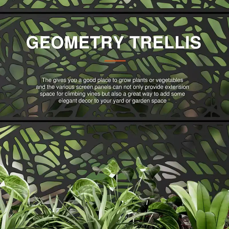 MAYEERTY Planter Box with Trellis Iron Black Net 01 Style 72x47x16in 3-Piece Set