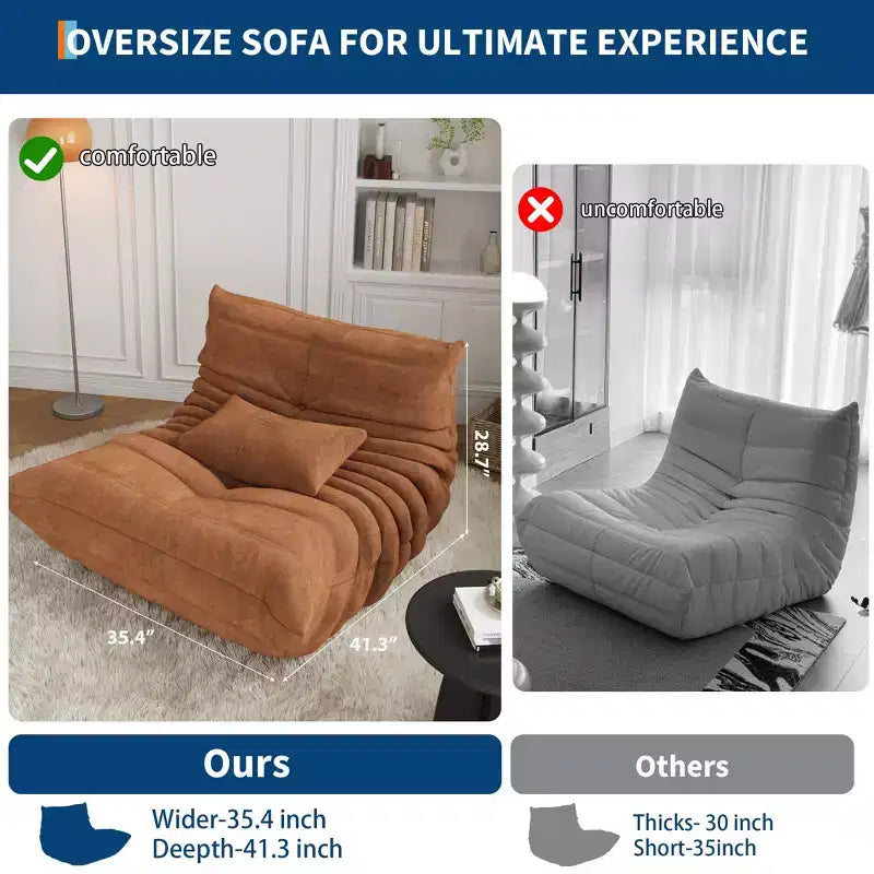 Canapé sectionnel modulaire, canapé Togo avec assise profonde