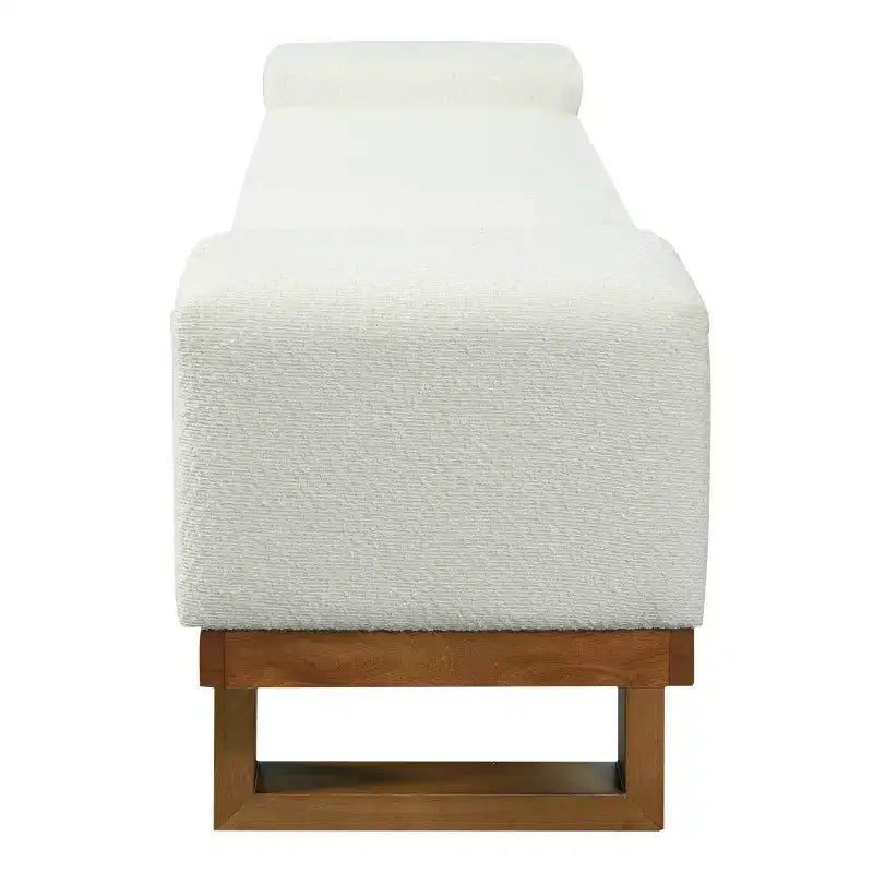 Christopher Knight Home Paulina Modern Rubberwood Boucle Upholstered Bench