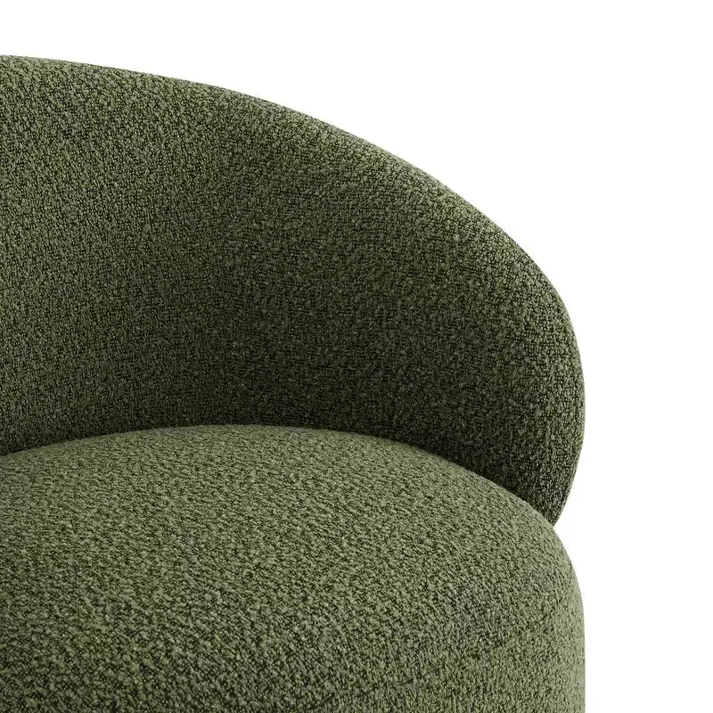 Spruce&Spring Upholstered Swivel Accent Barrel Chair with Wood Base