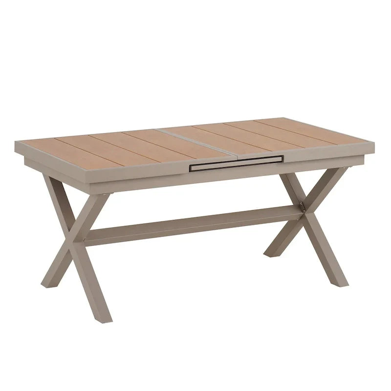 7-Piece Outdoor Extendable Dining Set with Extendable Table and 6 Armrest Chair