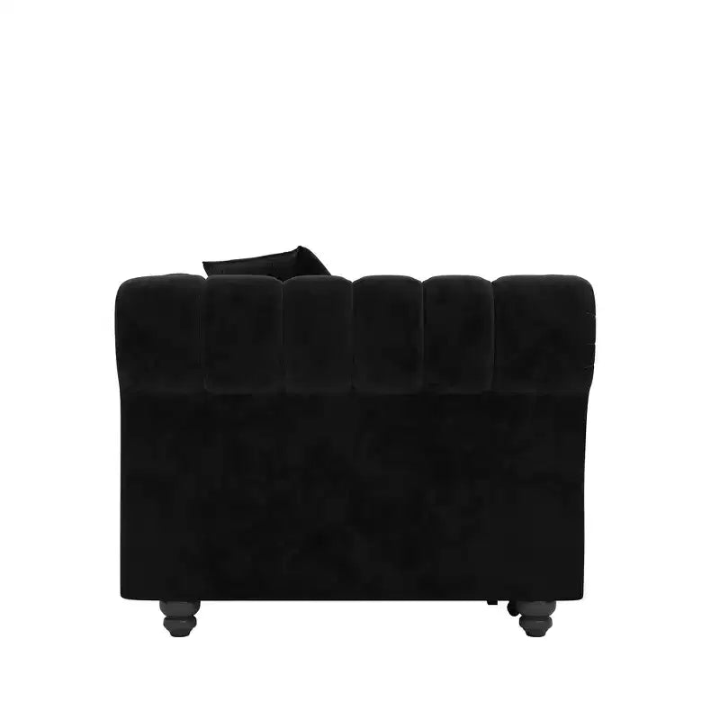 Canapé-lit gigogne 3-en-1 King Size Whisen Velvet et canapé convertible avec pouf mobile, design capitonné